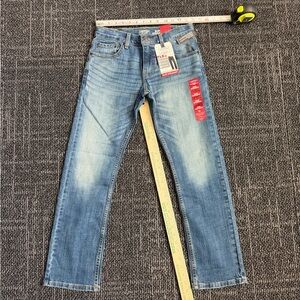 Signature Levi Strauss NWT Blue Cotton-Blend Slim Straight Denim Jeans Size 14